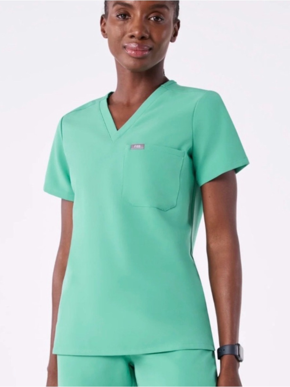 Figs Women's Catarina Scrub Top in Surgical Green NWT